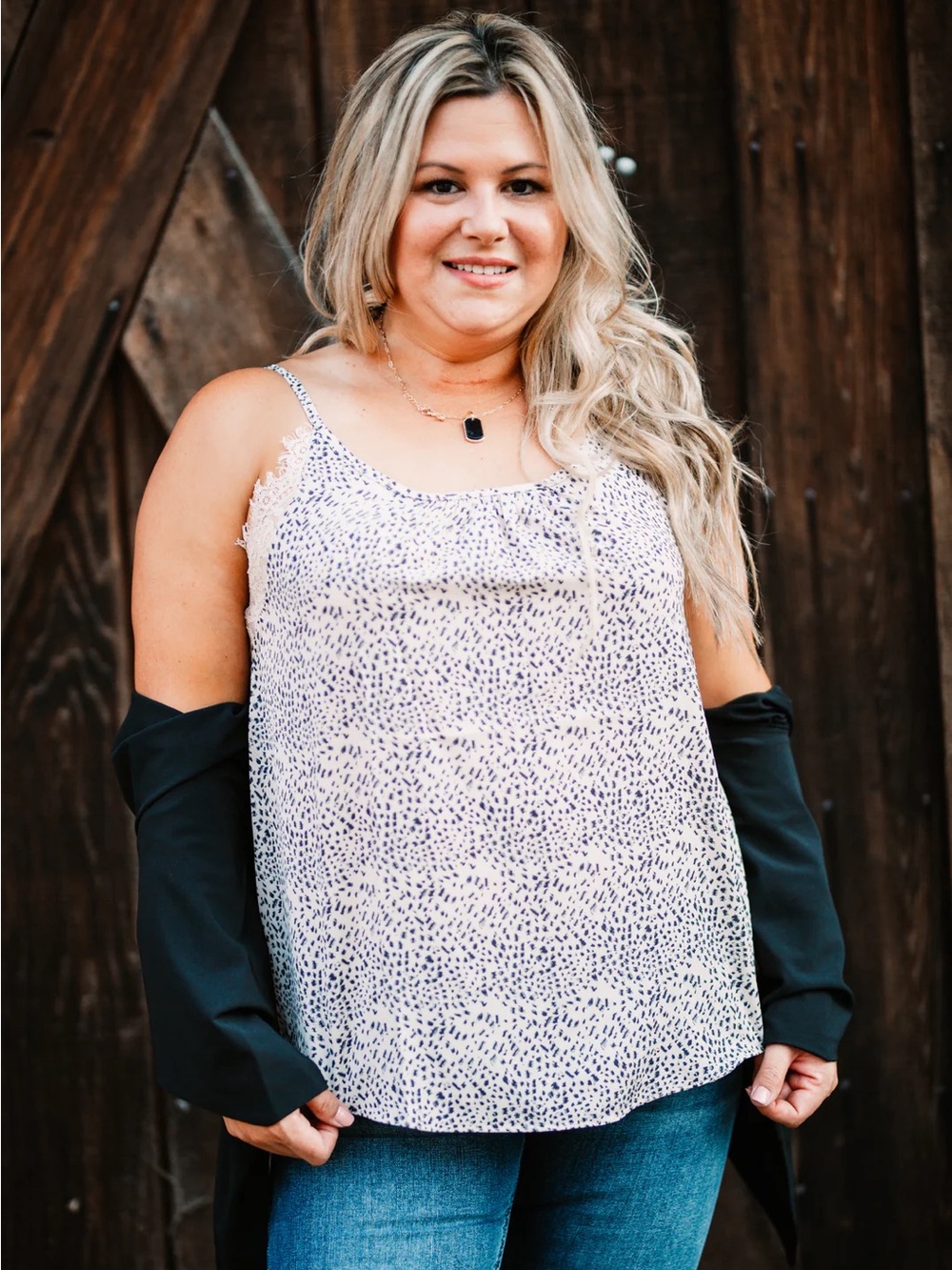 Leopard Lace Trim Tank